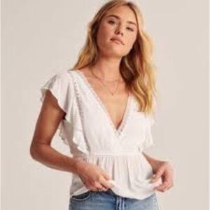 Abercrombie white lace tee